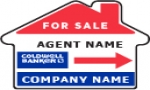 image for FOR SALE DIRECTIONAL HOUSE-SHAPE SIGN DOUBLE SIDED - HFS RECOMMENDED TO USE WITH STEP STAKES (SS) (NOT INCLUDED)